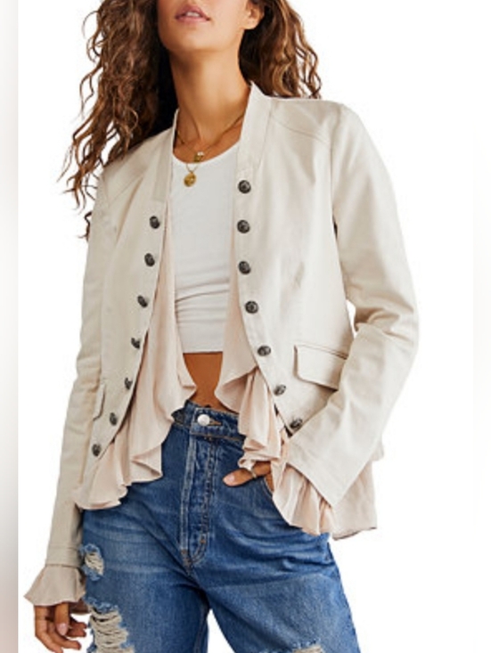 Free People Jackets & Blazers - FREE PEOPLE | Romantic Ruffles Jacket | Medium